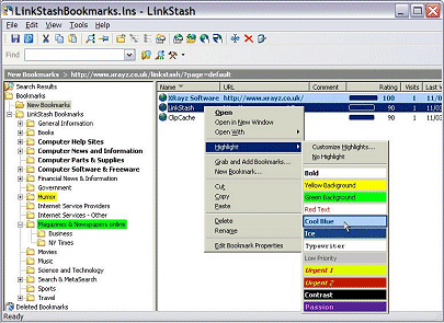 LinkStash main window - click to see full size