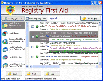Click to see a full sized Registry First Aid Screenshot